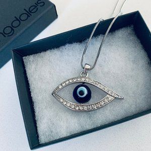 🧿Pavé Evil Eye Pendant Necklace, 16"